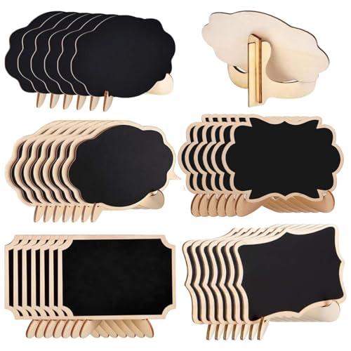 Jicyor 30 Stück Kreidetafel Klein Set, Kleine Tafeln Zum Beschriften, Tafeln zum Beschriften, Buffet Schilder Klein Holz Kreidetafel mit Ständer, Mini-Tafel für Hochzeit Buffet Party Tischdeko Jicyor 30 Stück Kreidetafel Klein Set, Kleine Tafeln Zum Beschriften, Tafeln zum Beschriften, Buffet Schilder Klein Holz Kreidetafel mit Ständer, Mini-Tafel für Hochzeit Buffet Party Tischdeko von Jicyor
