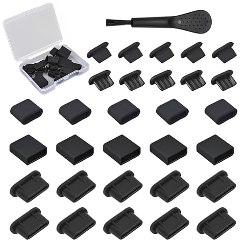 Jicyor USB C Staubschutz, Ladekabel Schutz, 30 Stück USB Schutzkappe, 5 Typen Silikon-USB-Staubschutz-Port-Stecker für USB-C-Stecker, USB Typ-C, USB-A, Micro-USB, iPhone-Lighting, für Jeden USB Ladean Jicyor USB C Staubschutz, Ladekabel Schutz, 30 Stück USB Schutzkappe, 5 Typen Silikon-USB-Staubschutz-Port-Stecker für USB-C-Stecker, USB Typ-C, USB-A, Micro-USB, iPhone-Lighting, für Jeden USB Ladean von Jicyor