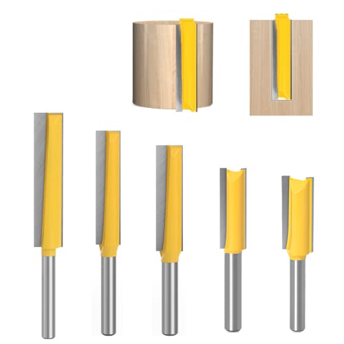 5 Stück Verlängern Fräser für Oberfräse 8mm Schaft, Extra Langer Bündigfräser, für Holz Fräser Schneiden Nutfräsen (62mm, 72mm, 83mm, 96mm,109mm) von JidRMC