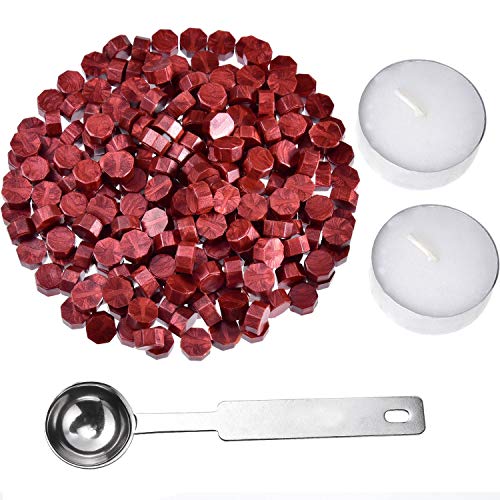 Siegelwachs Kit,250 PCS Siegel Wachs+2 Weiße Teekerze + 1 Wachsschmelzlöffel Siegelstempel Hochzeit Siegellack Perlen für Wachsstempelversiegelung Rot Siegelwachs Kit,250 PCS Siegel Wachs+2 Weiße Teekerze + 1 Wachsschmelzlöffel Siegelstempel Hochzeit Siegellack Perlen für Wachsstempelversiegelung Rot von Jieddey