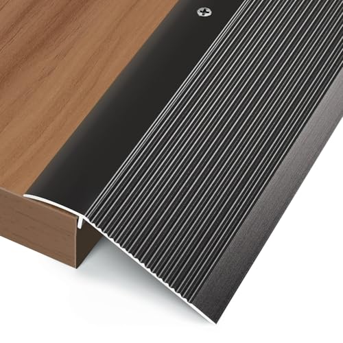 Jiekayi Aluminium-Boden-Übergangsstreifen, Türschwellen, Brücke mit einer Höhe von weniger als 4,1 cm, für Fliesen, Hartholz, Laminat, Vinyl, Beton, Größe 91,4 x 9,9 x 0,9 cm, Schwarz Jiekayi Aluminium-Boden-Übergangsstreifen, Türschwellen, Brücke mit einer Höhe von weniger als 4,1 cm, für Fliesen, Hartholz, Laminat, Vinyl, Beton, Größe 91,4 x 9,9 x 0,9 cm, Schwarz von Jiekayi