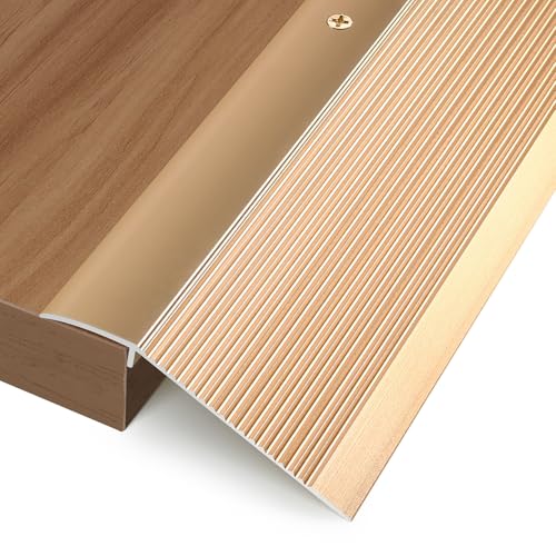 Jiekayi Aluminium-Boden-Übergangsstreifen, Türschwellen, Brücke mit einer Höhe von weniger als 4,1 cm, für Fliesen, Hartholz, Laminat, Vinyl, Beton, Größe 91,4 x 9,9 x 0,9 cm (Gold) von Jiekayi