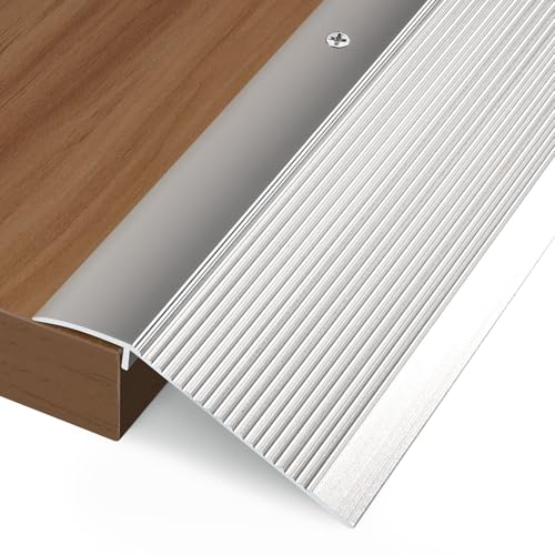 Jiekayi Aluminium-Boden-Übergangsstreifen, Türschwellen, Brücke mit einer Höhe von weniger als 4,1 cm, für Fliesen, Hartholz, Laminat, Vinyl, Beton, Größe 91,4 x 9,9 x 0,9 cm (Silber) von Jiekayi