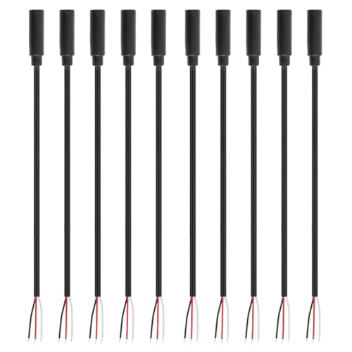 Jienk 3,5 mm Stereo-Audio-Buchse auf blankes Kabel, 3,5 mm, 3-poliger Stecker, Pigtail-Kabel für Lautsprecher, Kopfhörer, Headset, Kopfhörer, DIY-Reparatur, Ersatz, 10 Stück Jienk 3,5 mm Stereo-Audio-Buchse auf blankes Kabel, 3,5 mm, 3-poliger Stecker, Pigtail-Kabel für Lautsprecher, Kopfhörer, Headset, Kopfhörer, DIY-Reparatur, Ersatz, 10 Stück von Jienk