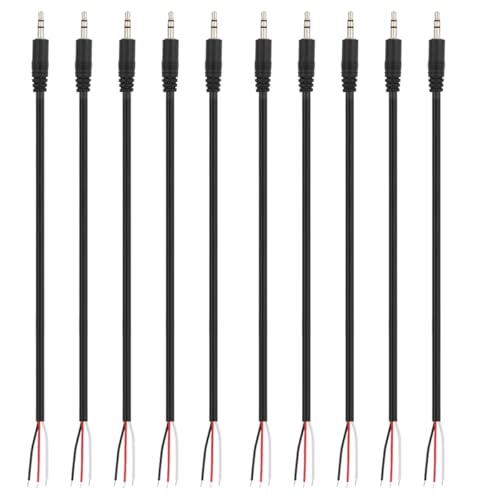 Jienk 3,5 mm Stereo-Audio-Stecker auf blankes Kabel, 3-poliger Klinkenstecker, 3-poliger Klinkenstecker, Pigtail-Kabel für Lautsprecher, Kopfhörer, Headset, Kopfhörer, Reparatur, Ersatz, 10 Stück Jienk 3,5 mm Stereo-Audio-Stecker auf blankes Kabel, 3-poliger Klinkenstecker, 3-poliger Klinkenstecker, Pigtail-Kabel für Lautsprecher, Kopfhörer, Headset, Kopfhörer, Reparatur, Ersatz, 10 Stück von Jienk