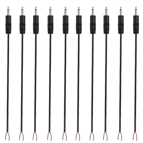 Jienk TS-Mono-Audio-Stecker auf blankes Kabel, offenes Ende, TS 2-poliger Klinkenstecker auf Lautsprecher, Controller, Reparatur, Ersatz, 25 cm, 3,5 mm, 10 Stück Jienk TS-Mono-Audio-Stecker auf blankes Kabel, offenes Ende, TS 2-poliger Klinkenstecker auf Lautsprecher, Controller, Reparatur, Ersatz, 25 cm, 3,5 mm, 10 Stück von Jienk