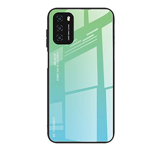 Jierich Hülle für Xiaomi Poco X4 Pro 5G Handyhülle,Farbverlauf aus Gehärtetem Glas Stoßfest Mobile Rückseite Case Cover,Kratzfeste Handytasche Silikonhülle Schutzhüllen Grün von Jierich