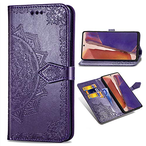 Jierich Leder Hülle für Samsung Galaxy Xcover 5 Hülle,[Kartensteckplätze][Stand Feature][Magnetic Closure Snap] Leder Weich Silikon Wallet Flipcase Cover Handyhülle,Lila von Jierich