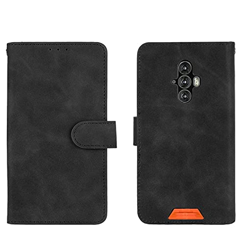 Jierich für Blackview BV6600 Hülle,Premium Leder Flip Wallet Schutzhülle,mit Kartensteckplätze Standfunktion und Magnetisch PU Tasche Schutzhülle passt für Blackview BV6600-Schwarz von Jierich