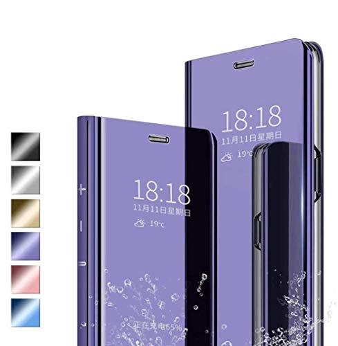 Jierich für Samsung Galaxy A23 5G Hülle,Plating Smart Clear View Case Flip Handyhülle mit Standfunktion Anti-Scratch Bookstyle Tasche Schutzhülle Lila von Jierich