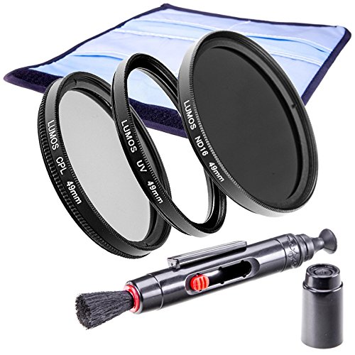LUMOS Premium Filterset Slim 49mm - ND Filter - zirkularer Polfilter - Hochwertiger UV Schutzfilter - Zubehör Set für Kamera Objektiv 49 mm - UV-Filter - Lebendige Farben - ND16 von Jieyongxiang