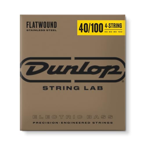 Dunlop DBFS40100 - Bass-Saitensatz - Flachnetze mit langer Mensur 40-100 von Jim Dunlop