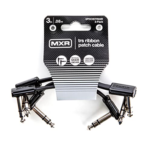 JIM DUNLOP MXR TRS-Band-Patchkabel 3 Zoll | 7,6 cm - 3er-Pack, 1/4-Zoll-Winkelstecker (3PDCISTR03R) von MXR