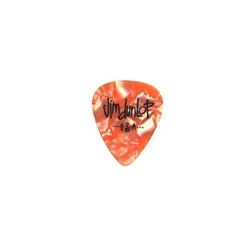JIM DUNLOP Plektrum Genuine Celluloid Classic, 72 Stück, Perlenorange, Medium von Jim Dunlop