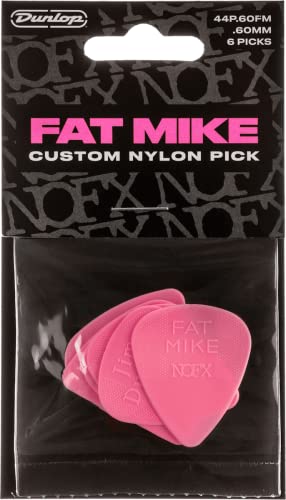 Jim Dunlop Fat Mike Custom Nylon 0.60mm pick 6 pack, Natural, ADU 44P060FM von Jim Dunlop