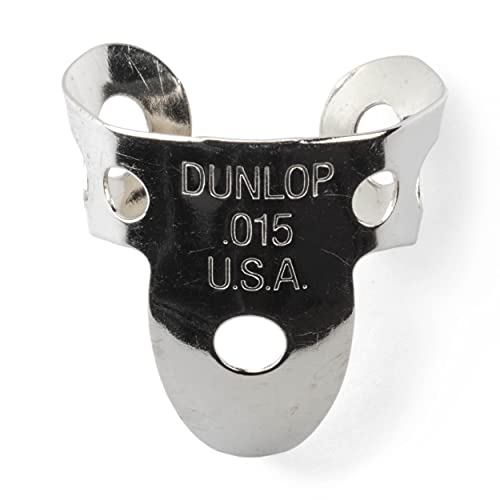 Jim Dunlop Finger- und Daumenplektren, Nickel, silberfarben, Stärke 013 (33P013) 20 .015 von Jim Dunlop