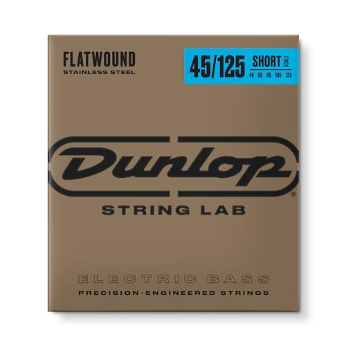 Jim Dunlop Flatwound DBFS45125S Gitarrensaiten für Bassgitarre, kurze Mensur, 45/125, Medium, 5 Stück von Jim Dunlop