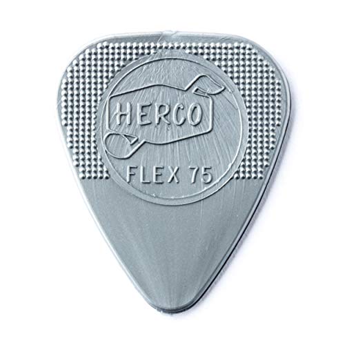 Jim Dunlop Flex75 Gitarrenplektrum, schwer, silber, 12 Stück von Jim Dunlop