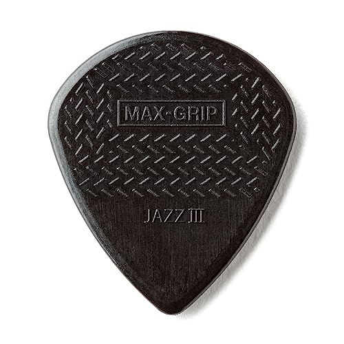Jim Dunlop Max Grip Jazz III Karbonfaserbeutel mit 6, schwarz, 471P3C von Jim Dunlop