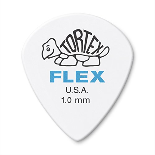 Jim Dunlop Tortex Flex Jazz III Gitarrenplektren, 1,0 mm, Weiß (468P1.0) von Jim Dunlop