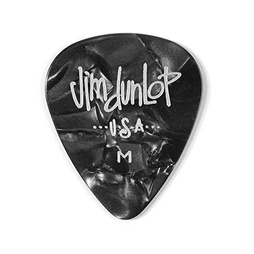 JIM DUNLOP Plektrum Genuine Celluloid Classic, 12 Stück, Perlschwarz, Medium JIM DUNLOP Plektrum Genuine Celluloid Classic, 12 Stück, Perlschwarz, Medium von Jim Dunlop
