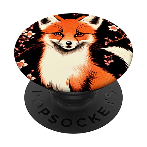 Foxes Japanische Kirschblüte Blume Kitsune Fuchs PopSockets mit austauschbarem PopGrip von Jimbeels