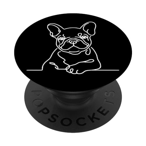 Frenchie Line Art Hundeliebhaber Französische Bulldogge PopSockets Klebender PopGrip von Jimbeels