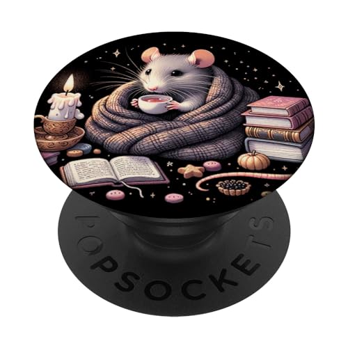 Gemütliche Ratte Tee Zeit Illustration Haustier Ratte und Phantasie Ratte PopSockets mit austauschbarem PopGrip von Jimbeels