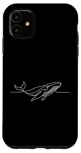 Hülle für iPhone 11 Elegante Linienkunst, einfache Zeichnung, Kunstwerk, Wal von Jimbeels