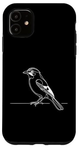 Hülle für iPhone 11 Line Art Vogel- und Ornithologe Eichelhäher von Jimbeels