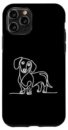 Hülle für iPhone 11 Pro Elegant Line Art Dackel Hund von Jimbeels