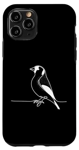 Hülle für iPhone 11 Pro Line Art Vogel-Ornithologe Stieglitz von Jimbeels