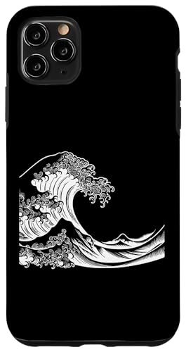 Hülle für iPhone 11 Pro Max Einzeiliges Zeichnen der Großen Welle von Jimbeels