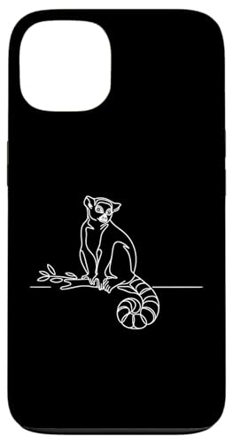 Hülle für iPhone 13 Lemur Prosimian Line Art Primatenkunst Zoologe von Jimbeels