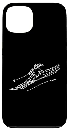 Hülle für iPhone 13 Ski One Line Kunst Zeichnen Skifahren von Jimbeels