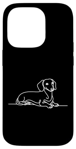 Hülle für iPhone 14 Pro Elegant Line Art Dackel Hund von Jimbeels