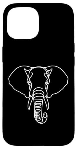 Hülle für iPhone 15 Afrikanischer Elefant Elefant Linienkunst Säugetier Kunst Zoologe von Jimbeels