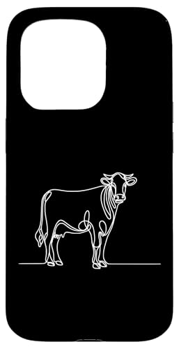 Hülle für iPhone 15 Pro Elegante Linienkunst, einfaches Zeichnen, Kunstwerk, Kuh von Jimbeels