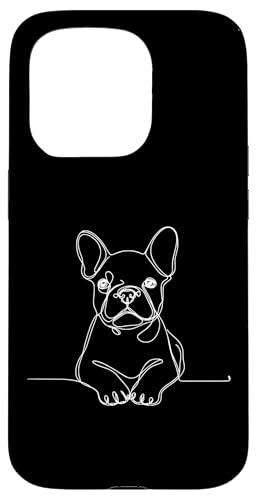Hülle für iPhone 15 Pro Frenchie Line Art Hundeliebhaber Französische Bulldogge von Jimbeels