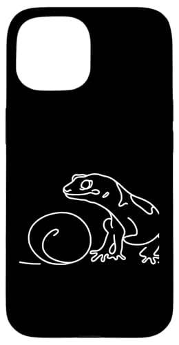 Hülle für iPhone 15 Simple Line Art Leopard Gecko Eidechse von Jimbeels