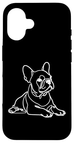 Hülle für iPhone 16 Frenchie Line Art Hundeliebhaber Französische Bulldogge von Jimbeels