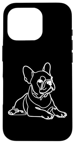 Hülle für iPhone 16 Pro Frenchie Line Art Hundeliebhaber Französische Bulldogge von Jimbeels