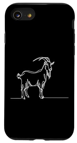 Hülle für iPhone SE (2020) / 7 / 8 Elegante Linienkunst einfache Zeichnung Kunstwerk Ziege von Jimbeels