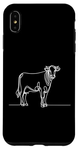 Hülle für iPhone XS Max Elegante Linienkunst, einfaches Zeichnen, Kunstwerk, Kuh von Jimbeels