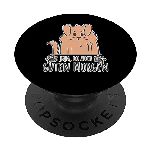 Jaja Du auch Guten Morgen Mittelfinger Hunde Stinkefinger PopSockets mit austauschbarem PopGrip von Jimbeels