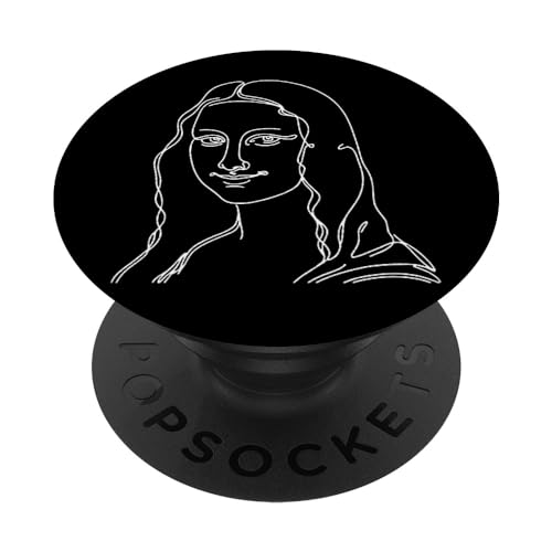 One Line Art Drawing Da Vincis Mona Lisa PopSockets Klebender PopGrip von Jimbeels