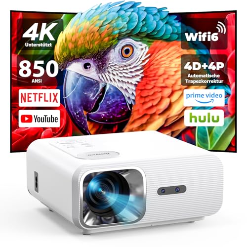 Beamer 4K【Auto Fokus&Auto 4P/4D Keystone】30000L 1080P Full HD WiFi6 Bluetooth5.2 Projektor, Jimveo Unterstützt 4K Beamer Heimkino mit 50% Zoom 400''Display LED Beamer Klein, kompatibel mit TV Stick,PC Beamer 4K【Auto Fokus&Auto 4P/4D Keystone】30000L 1080P Full HD WiFi6 Bluetooth5.2 Projektor, Jimveo Unterstützt 4K Beamer Heimkino mit 50% Zoom 400''Display LED Beamer Klein, kompatibel mit TV Stick,PC von Jimveo