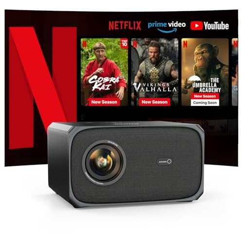 Beamer 4K 【Official Netflix/Autofokus/Auto-6D Trapezkorrektur】 Dolby Audio Projektor 26000LM 800ANSI WiFi6 Bluetooth Beamer Full HD 1080P Unterstützt 4K Jimveo Video Beamer für Heimkino/Outdoor Beamer 4K 【Official Netflix/Autofokus/Auto-6D Trapezkorrektur】 Dolby Audio Projektor 26000LM 800ANSI WiFi6 Bluetooth Beamer Full HD 1080P Unterstützt 4K Jimveo Video Beamer für Heimkino/Outdoor von Jimveo