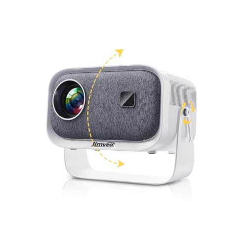 Beamer【Elektrischer Fokus/Trapezkorrektur】±360° Rotating 19000L 1080P HD Mini Beamer Jimveo Sky Beamer WiFi6 Bluetooth Projektor Unterstützt 4K Heimkino 300'' Display mit TV Stick/iOS/Android/USB von Jimveo