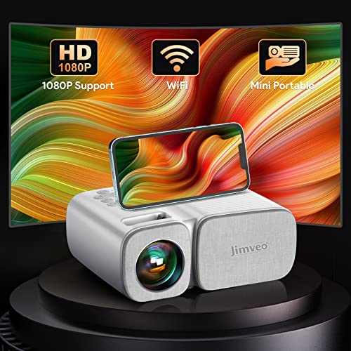 Beamer-Jimveo WiFi Mini Beamer 20000L 1080P Unterstützung Beamer 250''Display Mini Projektor LCD Heimkino/Outdoor/Kompatibel mit TV Stick/X-Box/DVD/Laptop/Smartphone Kleiner Beamer von Jimveo